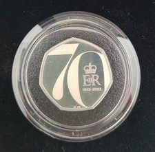 The Platinum Jubilee Of Her Majesty The Queen 2022 50p Silver Proof piedfort coi