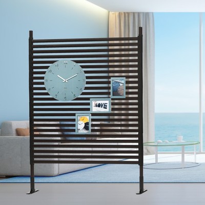 Decorative Privacy Screen for Patio Balcony Backyard Garden, Freestanding, Brown