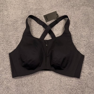 Knix Catalyst Front Zip Sports Bra Womens 7+ Black Maximum Support Athletic Gym