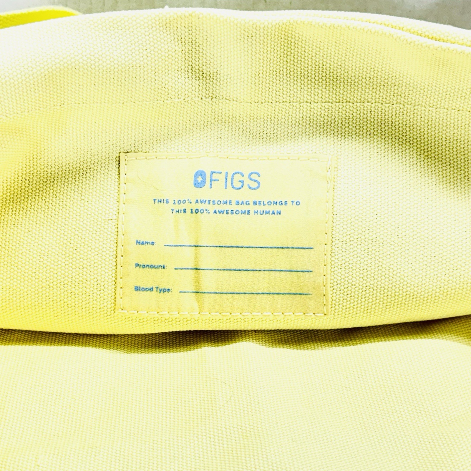 Figs Tote Bag Sunlight Yellow Blue New Limited Edition Canvas NWT Sold Out image 4