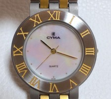 CYMA Men's Quartz Watch with Two-Tone Shell Dial 001 Used From Japan F/S