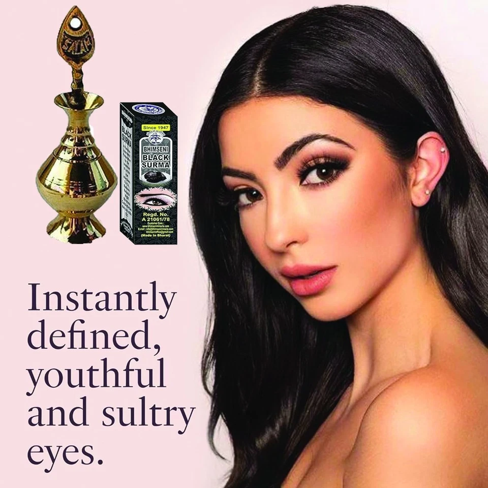 Arabian AL ATHMAD ASMAD Natural BLACK Surma Kohl Kajal Eyeliner Kuhl Powder - Image 2 of 4