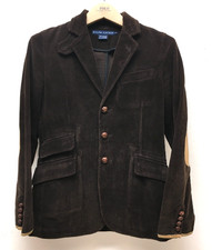 VTG Ralph Lauren Blue Label Corduroy Leather Elbow Blazer Jacket Ranch Barn 4