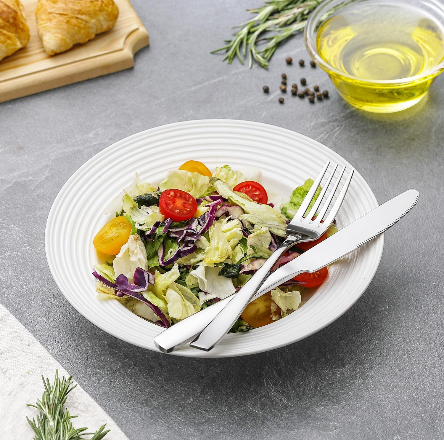 48-Piece Silverware Set with Steak Knives for 8, 18/8 Stainless Steel Flatware C