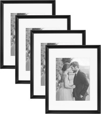 Adlynn Set of 4 Black Rectangle Picture Frames for Modern Gallery Wall Decor