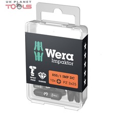 Image of Wera 855/1 Impaktor Diamond Hard Bit For Pozi Screws PZ3 x 25mm 05057622001 10Pc