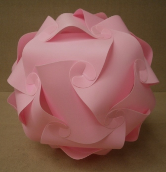 Designer 18in Diameter Hanging Light Shade Pink Geometrical Ball Modern					
