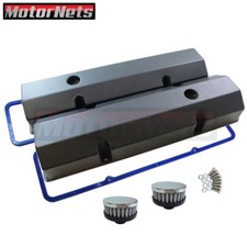 Sbc Black Fabricate Aluminum Tall Valve Covergasketbreather Small Block Chevy