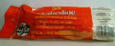 Doit Best 610259, 7/32'' Dia. x 50Ft. Clothesline, 35lb. Load Limit, FREE SHIP