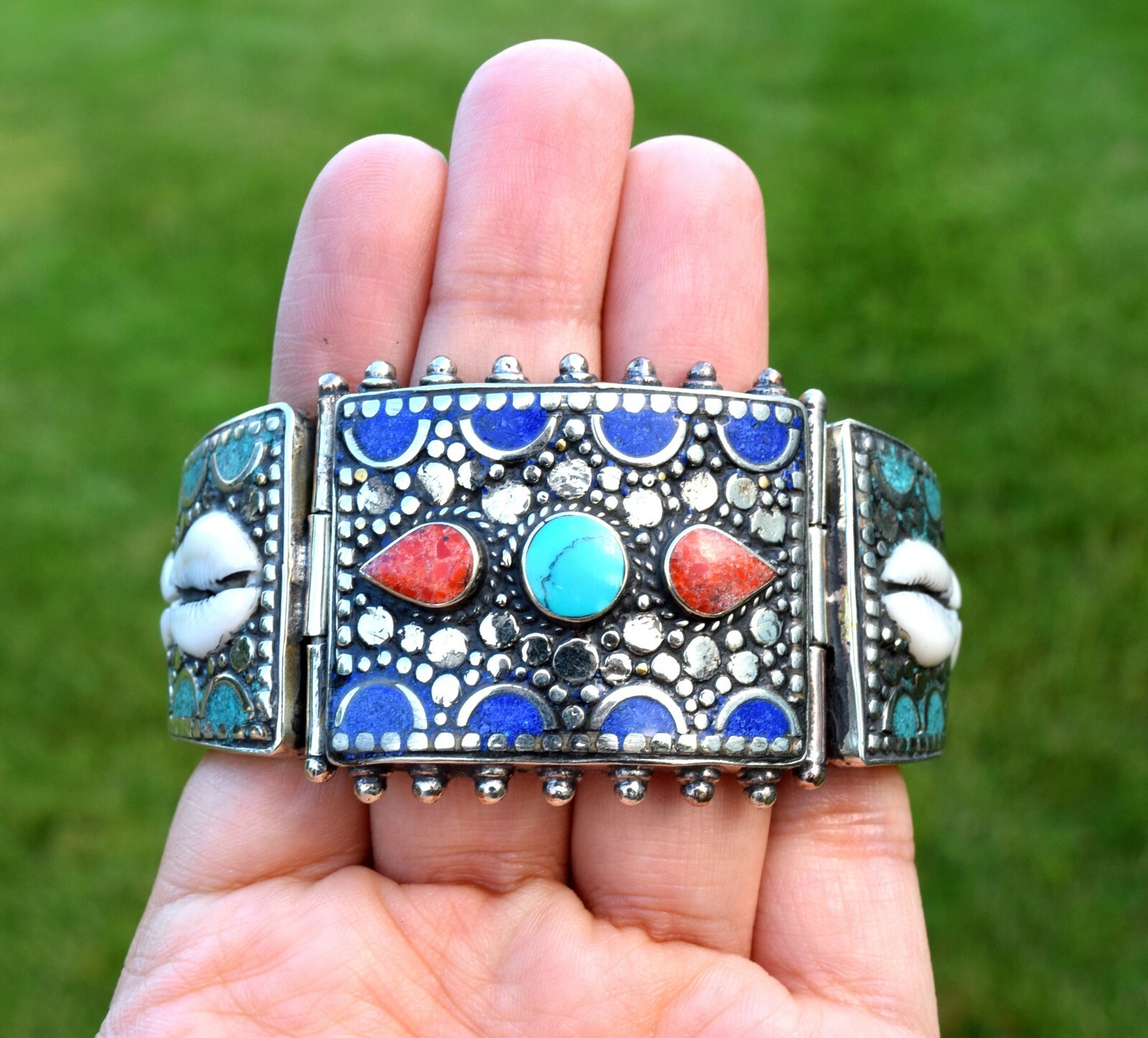 Tibetan Silver Nepal Bracelet Turquoise Coral Eth… - image 7