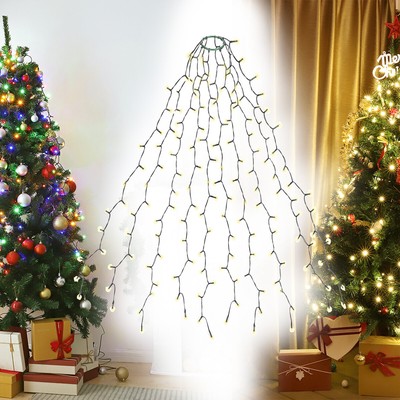led christbaumbeleuchtung mit ring 8 10 girlanden 1 5m 2m 3m led lichterkette ebay
