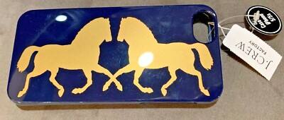 J. Crew Factory iPhone Case Horse Themed iPhone 5/5s Navy and Gold New