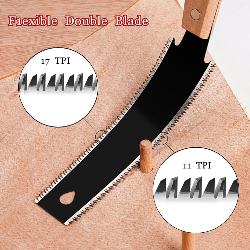 New Small Japanese Hand Saw Fine Cutting Wood Double Edged 11/17 TPI