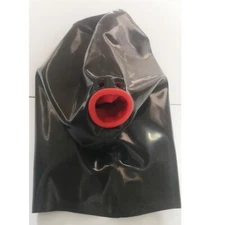 US Latex Hood Rubber Mask with Long Nose Tube Sheath Handmade with Back Zip BDSM