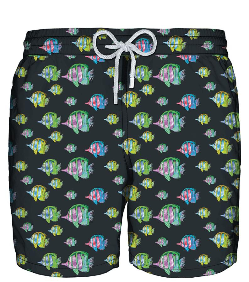 Костюм ЗЕЙБРЫ da bagno pesci fluo nero из 100% полиэстера ИТАЛЬЯНСКОГО ПРОИЗВОДСТВА AUB927