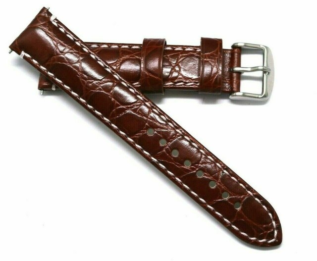 20mm Brown Leather Water Resistant Replacement Watch Band Tommy