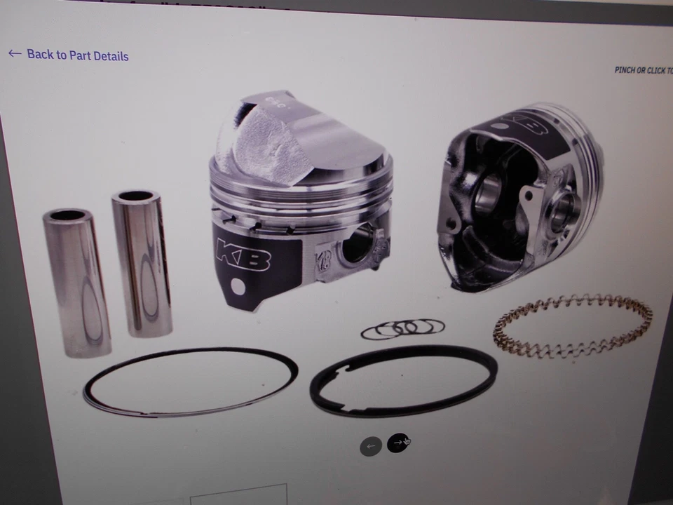 KB Performance - KB292.010 - Kit de pistón fundido (61ci., abovedado), 0,010 pulgadas De gran tamaño a Foto 2 de 2