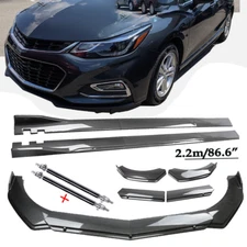 Front Bumper Lip Chin Spoiler For Chevy Cruze Carbon Fiber Body Kit Side Skirt
