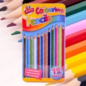 14 x BRIGHT COLOURING PENCILS   TINS Classroom Bulk NON TOXIC Kids ...