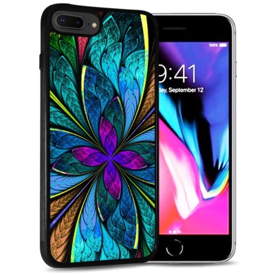 For iPhone Plus Back Case Cover AJ12217 Abstract Flower UK