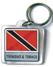 TRINIDAD DOUBLESIDED FLAG KEYCHAIN WITH RING  - NEW - FREE SHIPPING