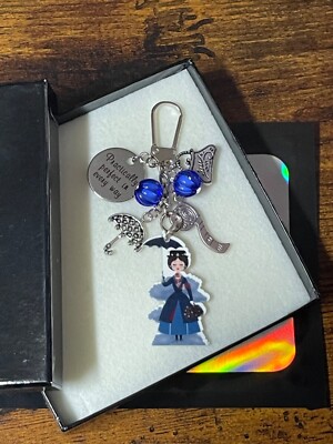 Mary Poppins Disney Inspired Key Charm Gift Set Beads Umbrella Bag Gift Box  Bag UK