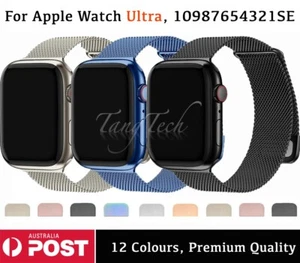 Band For Apple Watch iWatch Series 11-1 Ultra Milanese Magnetic Stainless Loop