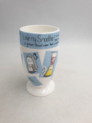 HUDSON MIDDLETON FINE BONE CHINA ''SMOOTHIES'' BECHERBECHER ZUTATEN REZEPT BLAU
