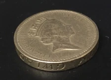British 1 Pound Coin dated 1985 With Edge Lettering Upside Down‼️