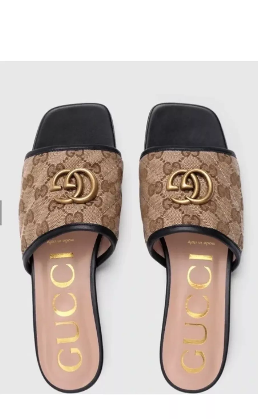 Sandale à glissière en toile matelassée Gucci GG Supreme