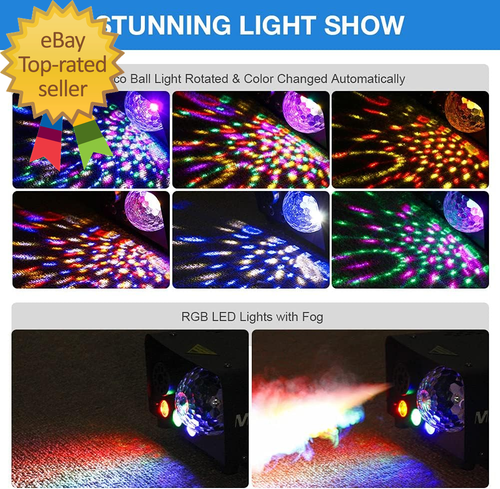 Fog Machine with Disco Light 600W Smoke Machine RGB LED Lights, 2300 CFM Spray, - Picture 3 of 8