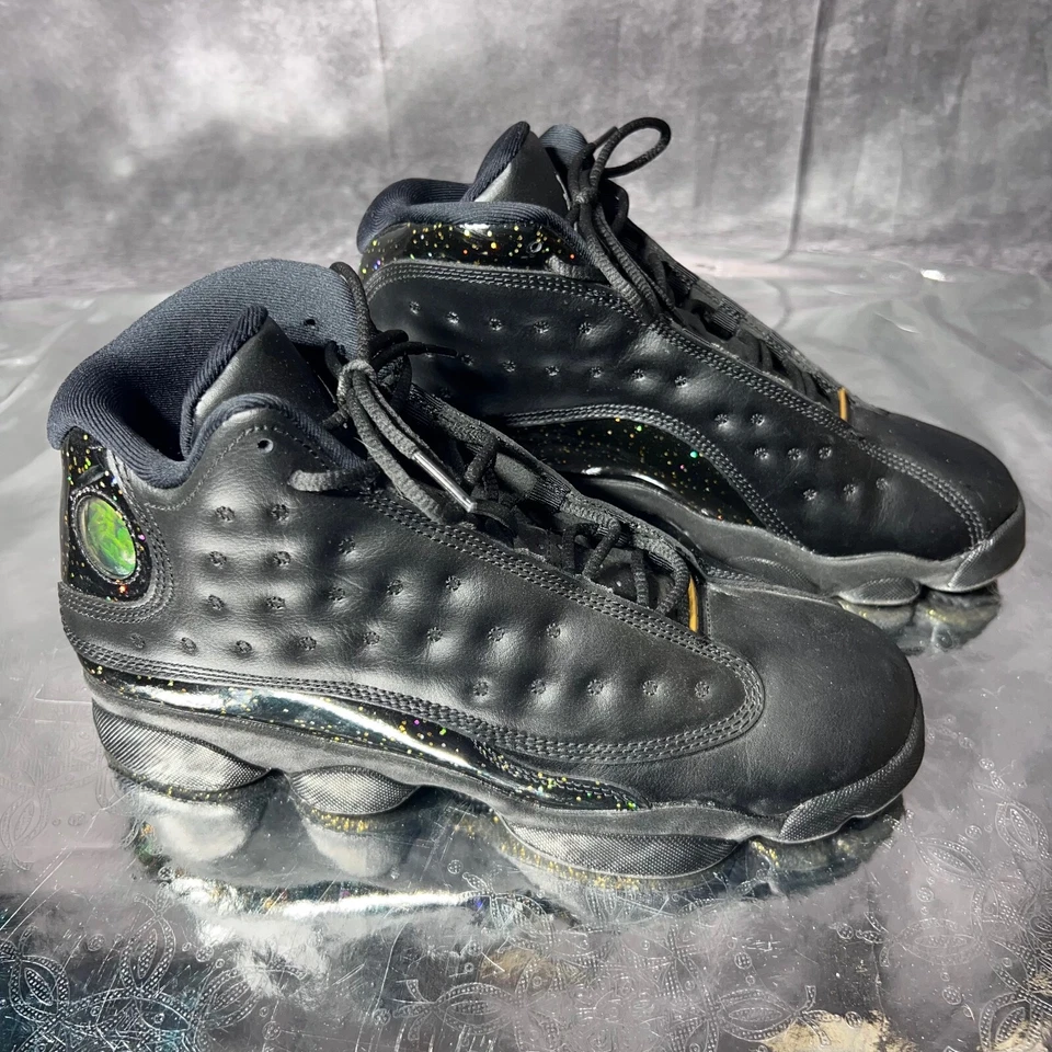 Nike Air Jordan 13 Retro GS Negro Gato Dorado Brillo Niñas 7Y Tenis DC9443-007 Foto 2 de 4