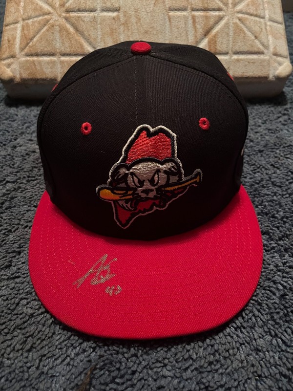 Alex Erro Game Used Worn Portland Sea Dogs Alternate Hat 7 1/8