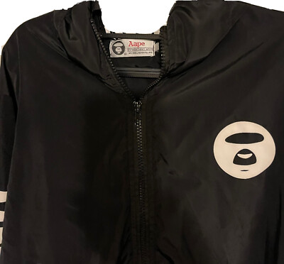 AAPE By Bathing Ape Somewhere In The Universe Black Windbreaker