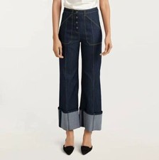 Cinq A Sept Cuffed Benji Women Jeans Pants with Pockets Indigo Blue