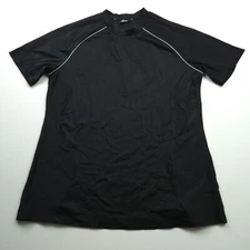 PXG GOLF MOCK T-SHIRT -L- BLACK WHITE NJ PERFORMANCE POLY STRETCH PERFORMANCE