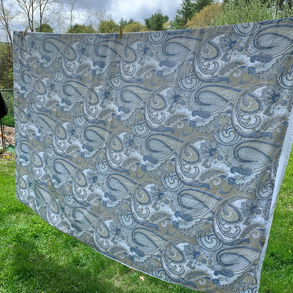 Funda nórdica cama queen azul beige botones cachemira excelente estado Foto 4 de 4