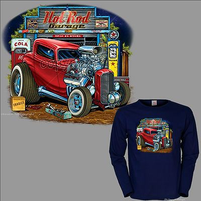 * T-Shirt  Hot Rod Garage Vintage Speed Shop Automotiv *1109 LS