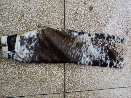 Men's Western Leather Pants Genuine Cowhide Rodeo Cowboy Hair-On Skin Trousers . - Picture 5 of 7