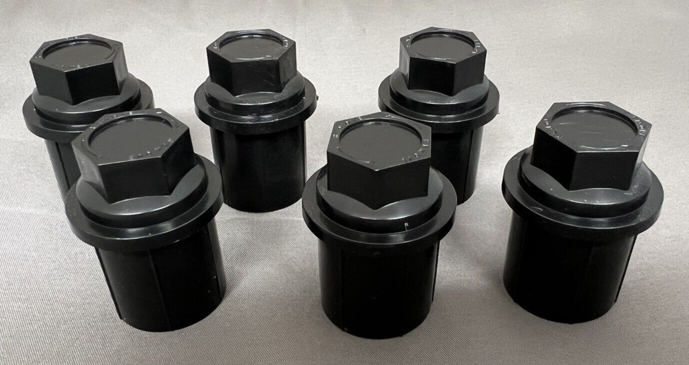 6 NEW EXTRA LONG BLACK Lug Nut COVERS CAP CHEVY GMC SILVERADO TRUCK VAN