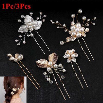 Women Pearl Hair Combs Wedding Hair Pin Rhinestone Tiara Bridal