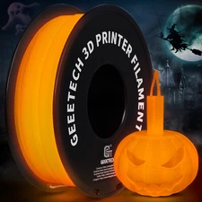 Geeetech Luminous 3D Printer Filament PLA 1.75mm 1KG Orange Glow In the Dark NEW