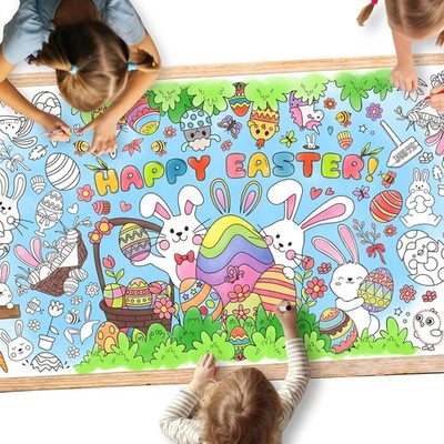 Giant Easter Coloring Poster 31.72 x 72 inches Bunny Egg Kids Party Activity Art