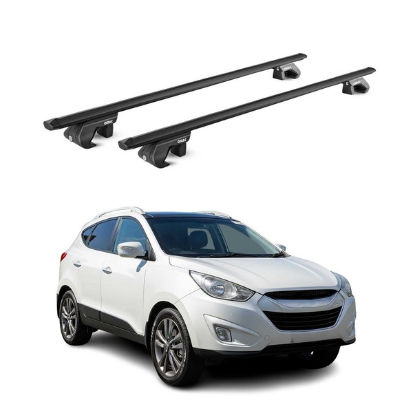 DachträGer GrundtäGer FüR Hyundai IX35 LM 2010-2015 5 TüR 90Kg Alu Schwarz ABE-image