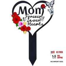 Cemetery Decorations for Grave Mom, Grave Decorations for Cemetery, Heart Mom-A