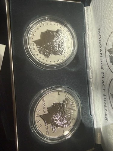 2025 S Morgan and Peace Silver Dollar $1 Reverse Proof Set !! Ready to  Ship!