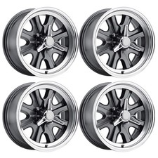Legendary Wheel Co. 4-lug 15x7 Hb45 Alloy Wheel Set Mustang 65-73 Charcoal...