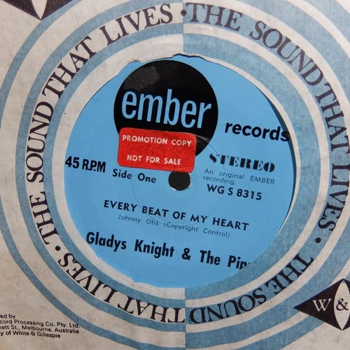 Gladys Knight & The Pips - Every Beat of My Heart (Ember WG S 8315) Aussie 45