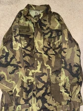 Large - Czech Army M95  Woodland Camo Combat Field Jacket Military Uniform 