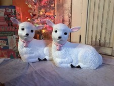 Blow Mold Lamb s Pink Bow Black Feet Union Pr...